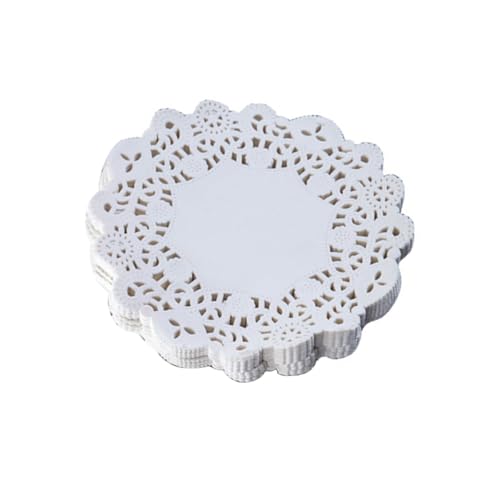Papierdeckchen, runde Papierspitzen-Deckchen, Tischset für Tische, Kuchen, Backen, Party, Hochzeit, Backdekoration, 8,9 cm, 100 Stück