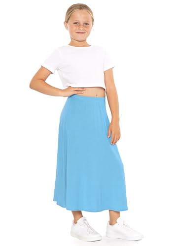 Image of STRETCH IS COMFORT Girls Skirts Flowy A Line Knee Length and Ankle Length | Elastic Waist, Kids School Skirt, Girls Maxi Skirt, Black Skirt For Girls, Faldas Para Ninas, Girls Long Skirt, Long skirts