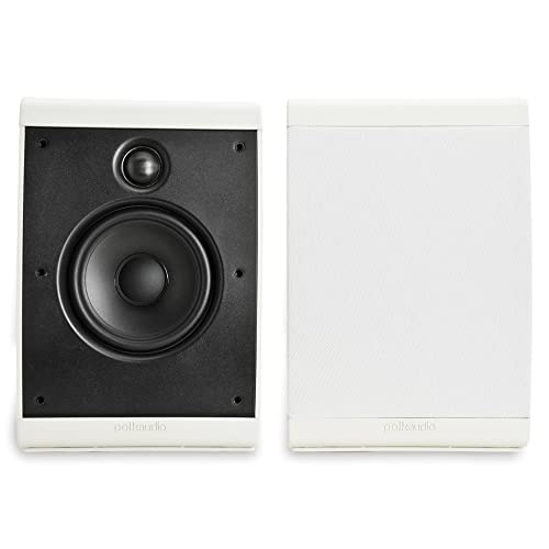 Polk Audio OWM3 Wall and Bookshelf Speakers | The Most High-Performance Versatile Loudspeaker Speakers | Paintable Grilles (Pair, White)