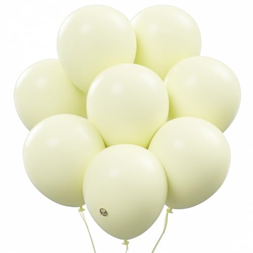Image of AFTERLOON Biodegradable Natural Rubber Latex Balloons 24 pcs Pastel Yellow 10 Inch, Plastic-Free Alternative Matte Color Durable Thickened Extra Strong Helium Float, ballon Globos Decor De Fiestas