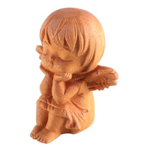 Nicear Piccola Statuetta Di Angelo Addormentato, Scultura Decorativa Fatta a Mano Per Interni Ed Esterni, Adorabile Ornamento in Legno Per La Casa.