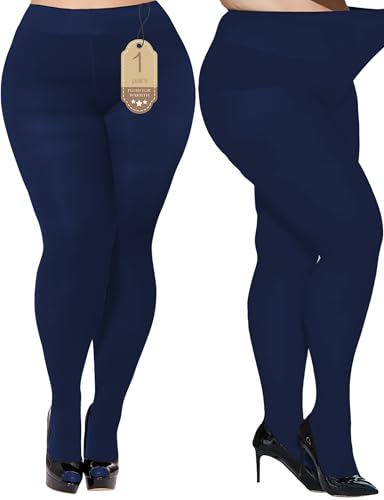Image of Buauty Plus Size Tights for Women Ultra Soft Solid Color Semi-Opaque Pantyhose,