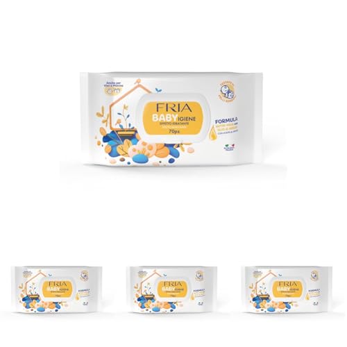 toallitas marca Fria. Modelo Salviettine Baby Argan 70 pz (Paquete de 4)