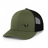 Mountain and Pine Trucker Cap – Embroidered Outdoor Style | Unisex Minimalist Design | Adjustable Snapback