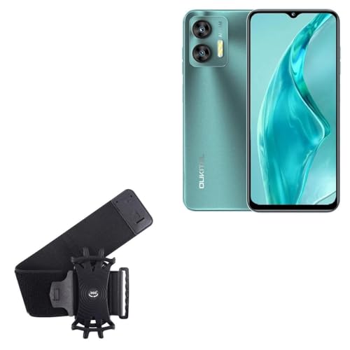 BoxWave Holster Compatible with Oukitel C36 - ActiveStretch Sport Armband, Adjustable Armband for Workout and Running - Jet Black