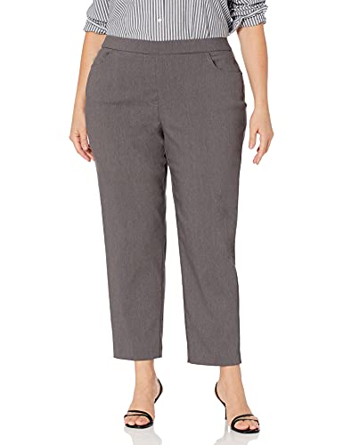 Alfred Dunner Women's Allure Slimming Plus Size Short Stretch Pants-Modern Fit, Grey, 20W
