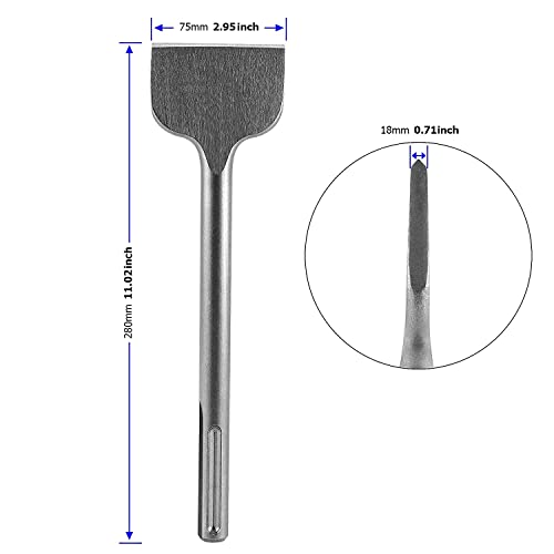 POWERTUFF 2 Piece SDS Max Shank Scaling Chisel, 3X16 Inch, Thinset Removal Bit Tool Compatible With SDS Max Hammer (18X400X75)