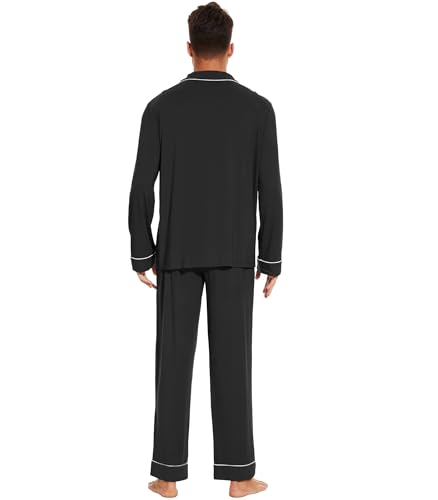 WiWi Men's Pajama Set Soft Sleepwear Button Down Pajamas Sets Classic Notch Collar Loungewear Viscose from Bamboo Pjs S-XXL2