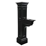 Mayne Inc. Liberty Single Arm Mail Post - Black - 31in L x 14in W x 64in H - Liberty Post & Arm, Hardware Kit (5805-B)