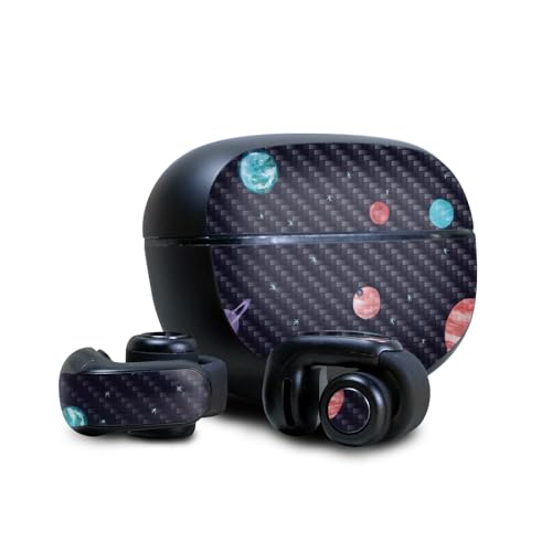 Image of Carbon Fiber Skin Compatible with Bose Ultra Open Earbuds - Bright Night Sky - Premium 3M Vinyl Protective Wrap Decal Cover - Easy to Apply | Crafted in The USA by MightySkins