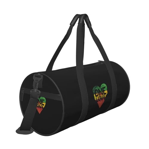 One Love Music Rasta Reggae Heart Convertible Garment Bag with Shoulder Strap, Carry on Garment Duffel Bag for Men Women - Rolling Foldable for Travel Luggage Bags (Black)4