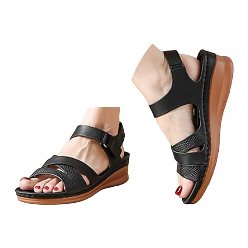 Sandales été femme avec fermeture réglable pour marcher sans douleur au quotidien