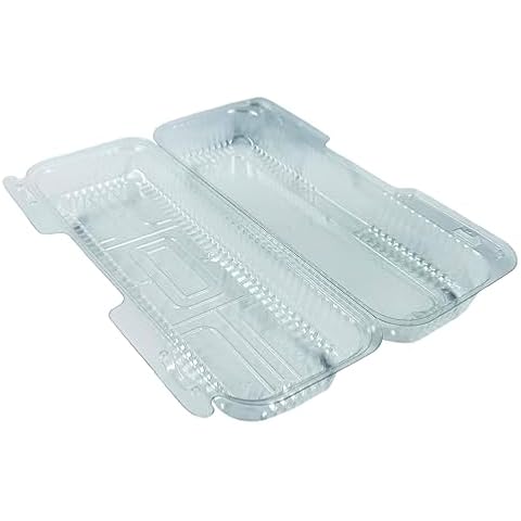 Bits N Things Hoagie Sub Container | Clear & Hinged | 12" x 5" x 3" | Made in USA | 25 Count Cover
