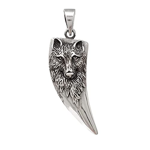 Colgante de lobo de plata de ley 925 para hombre amuleto masculino de joyería fina original