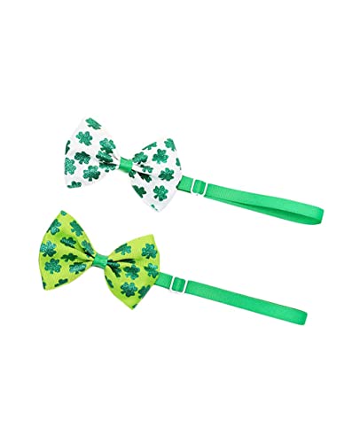 Dog Cat Ties Collar Pet Neck Ties St. Patrick's Green Small Bow Neckties JPP04 (Set Green-L)