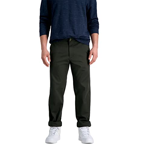 Haggar Men's Life Khaki Comfort Flat Front Straight & Slim Fit Chino Pant - image 1