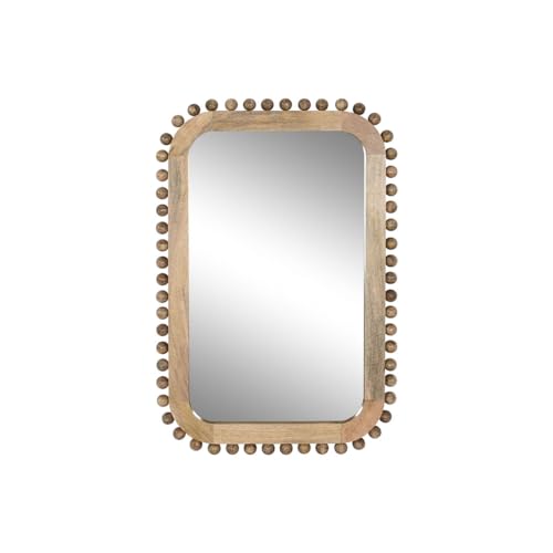Home ESPRIT Espejo de Pared Natural Madera de Mango Bolas 60 x 2,5 x 90 cm