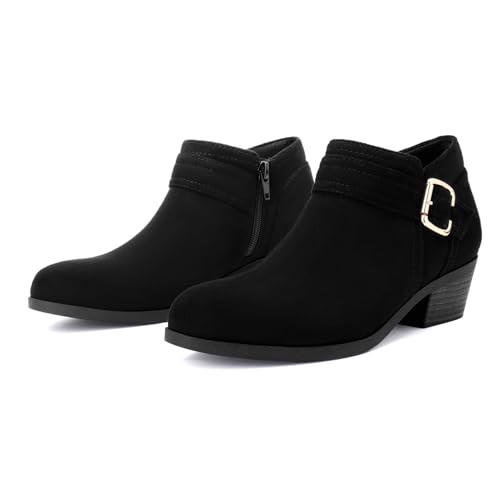 Image of Athlefit Women's Chunky Low Heel Short Ankle Boots