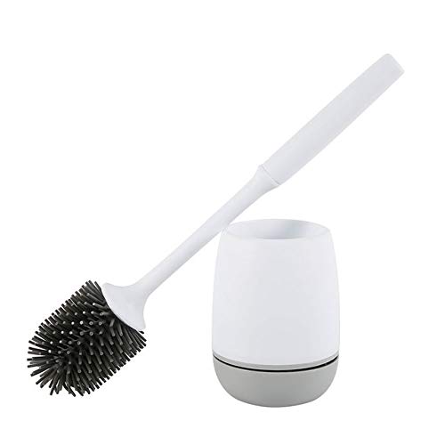 Support de la tête toilettes design argenté avec brosse WC haut de gamme pour pose murale