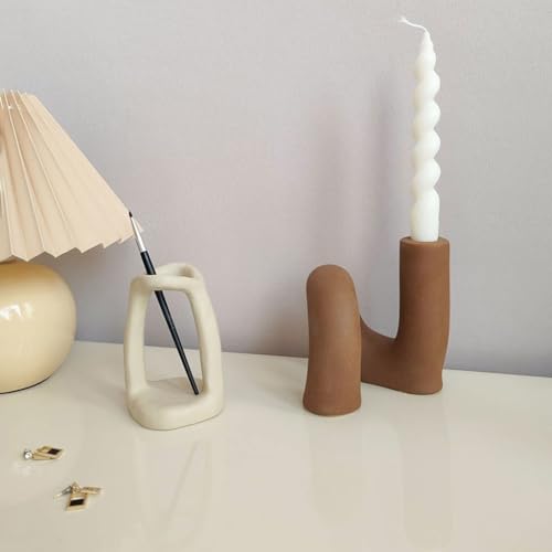 Bougeoir en grès de forme spéciale pour cadeau décoration