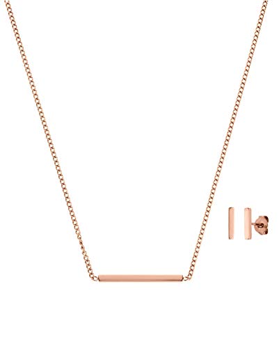 PURELEI® Kaula Hao Halskette & Ohrringe Set (Silber & Rosegold) (Rosegold) Cover
