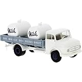 1 Stück Brekina 47042 Mercedes L 322 Pritsche \'Milch\' (mit Tanks)