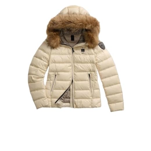 Blauer Piumino Donna con Cappuccio in Pelliccia Arcadia in Nylon Lucido 25WBLDC03099 8057629896431 - M Grigio M