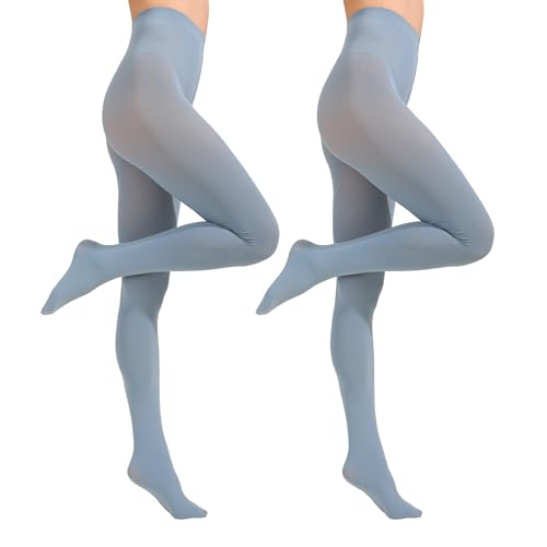 Image of Paralinda 2 Pairs Women's Solid Color Tights 80D, Soft Opaque Microfiber Tights