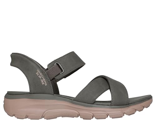 Image of Skechers Women's Easy Going - Somewhere Sunny | Hands Free Slip-Ins, Sandal, Relaxed Fit, Yoga Foam Cushioned Footbed, Heel Pillow, Vegan, Faux Leather Strappy Upper