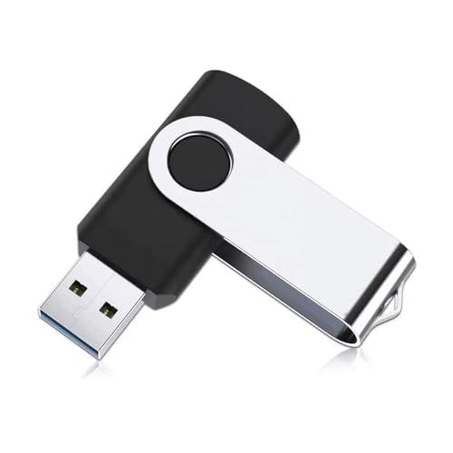 Image of CleverlyGifted 32GB | Swivel USB Flash Drive, Black and Silver, Portable Data Storage Device, 2.0, Speed Upto 10 mbps, 1 Pc