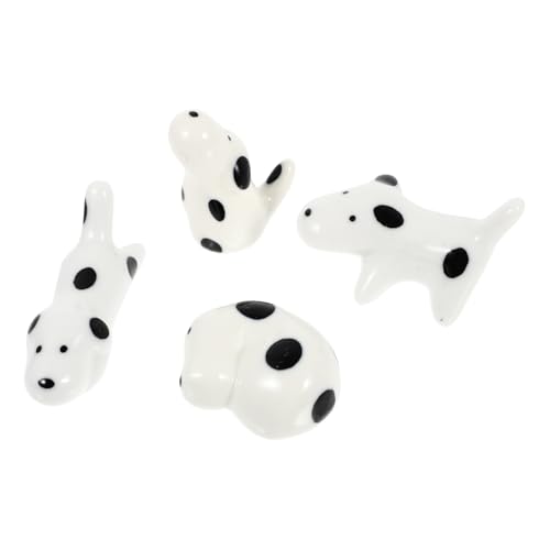 UTHCLO 4個 可愛い製犬型箸置き 軽量で持ち運び便利 食卓用箸ラック ホコリ防止機能付き にも