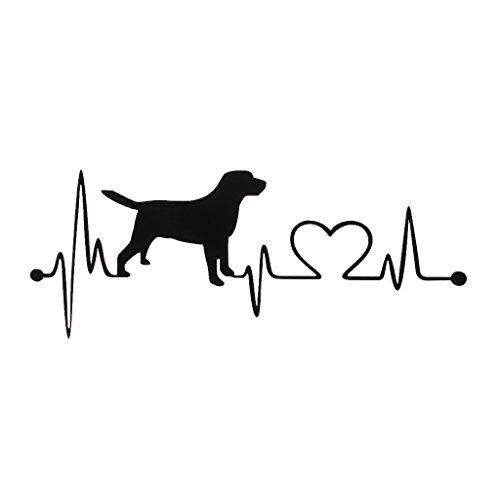 Xuniu Autocollants, Labrador Retriever Heartbeat Love Decal Car Styling Décoration Accessoires
