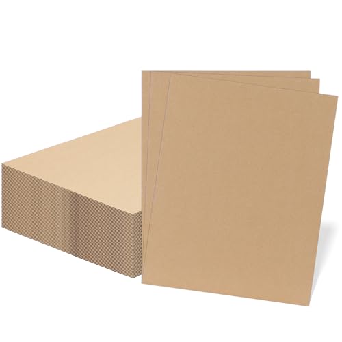 Image of RLAVBL 50 Pack 11x14 Corrugated Cardboard Sheets, Flat Cardboard Inserts for Shipping, Mailing, Packing, DIY Crafts