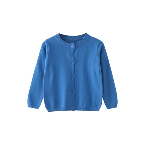 Kids Knit Cardigan Soft Button Open Front Long Sleeve Sweater Toddler Girls School Casual Fall Lightweight Coats Tops