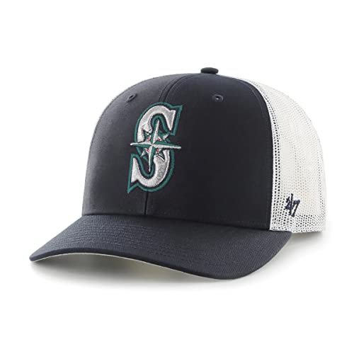 47 MLB Trucker Snapback Adjustable Hat Adult One Size Fits All - Seattle Mariners Seattle Mariners Navy