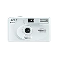 RETO PANO 35mm Filmkamera–22mm Weitwinkelobjektiv,Panorama,einfacher Wechsel,Objektivabdeckung,eingebauter Blitz(Film und AAA-Batterie sind Nicht im Lieferumfang enthalten) (Metallisches Silber)