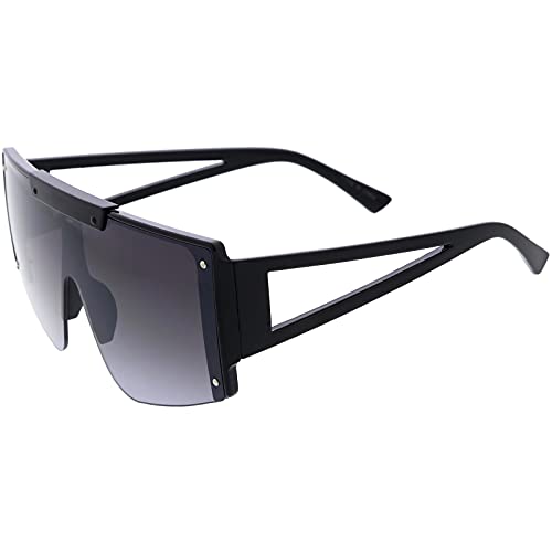 zeroUV - Oversize Modern Color Tone Sports Shield Flat Top Sunglasses D2713