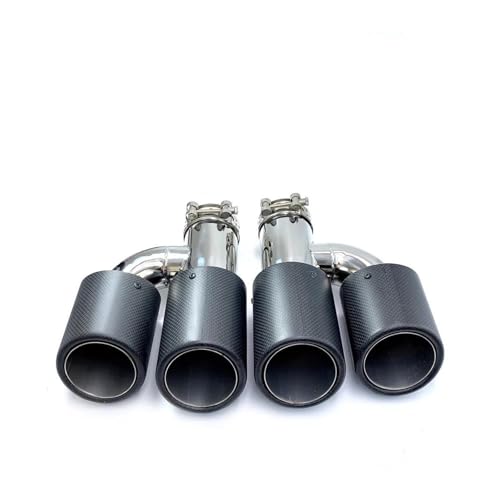 Tuyau d'échappement double carbone mat silencieux universel inox modifié pour auto 63mm
