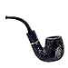 Savinelli Pipes Alligator Collection 614 Oom Paul - Colorful Hand Stained Italian Wood Briar Pipe, Handmade in Italy, 6mm (Blue)