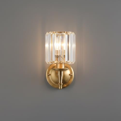 Lampara de pared de cristal K9 elimina sombras molestas aplique dorado moderno para espejo 2