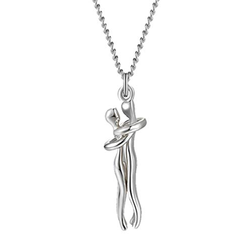 Preisvergleich Produktbild HASKI Umarmung Halskette - 2020 Metallbeschichtung Umarmung Halskette Paar, Schmuck Romantische Unisex für Paare Valentinstag