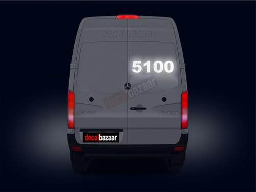 Image of Number Vinyl Sticker Height 5 Inches Reflective Silver (Set 2), (Code 23)