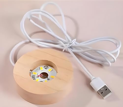 Image of 3D Crystal Ball Night Light with Wooden Base, Aesthetic Clear LED Lamp for Home and Bedroom Touch Switch, Warm Light for Kids and Teens Perfect Birthday & Anniversary (Dolphin Lamp)