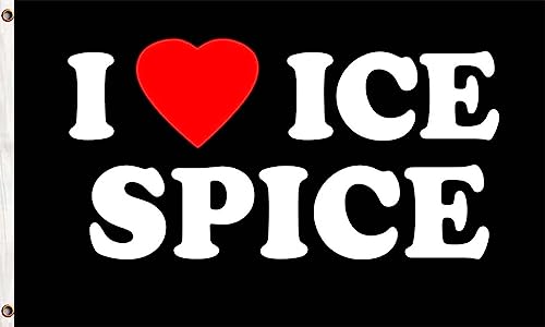 I Love Ice Spice Flag 3x5ft Rapper Ice Spice Flags for Room College Dorm Bedroom Wall Poster Tapestry Decor - Indoor and Outdoor Funny Party Banner Icespicee_Munchkin Gift