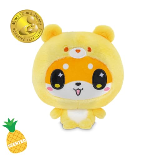 TeeTurtle Shiba Inu Plush Toy - 5-Inch Pineapple Cake Scented
