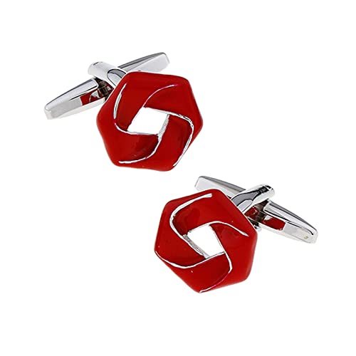 Mancuernillas para hombre pentágono rojo