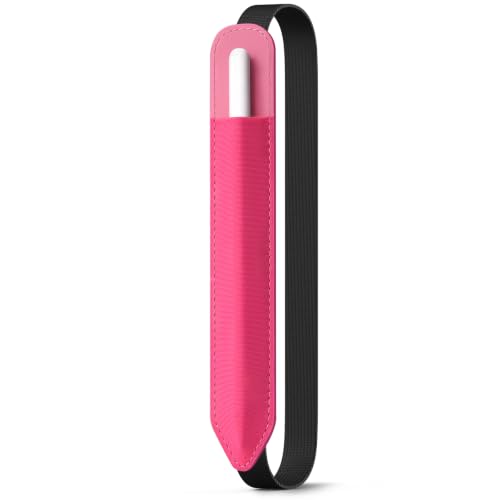 Image of MoKo Pencil Case Holder Fit The Apple Pencil (Pro and USB-C and 1st and 2nd Gen), Detachable Elastic Pocket for Stylus Pen with Elastic Band Attached to iPad Case, Watermelon Red