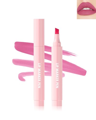 Wasserfester Marker Lipliner Matt, Pink Hydrate Tattoo Lip Tint Stain Marker Pen, Langlebig Liquid Lippenstift, Hochpigmentierter Lippenkonturendtift, No-Transfer Lipgloss, Makeup für Women's-04