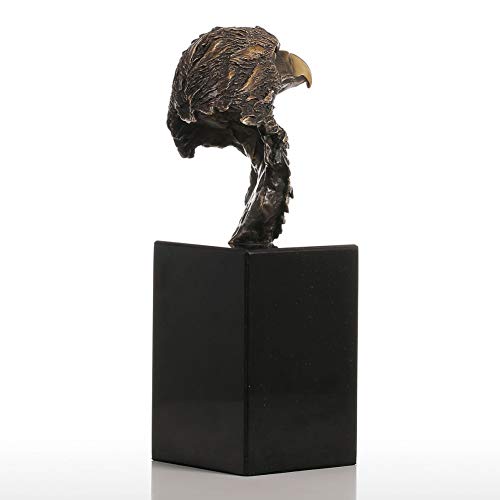 FAE&MGJ sculpture Marble Base Eagle Hawk Figurine Handmade Bronze Figurine American Style Art Home Decor Craft Gift For Home Office