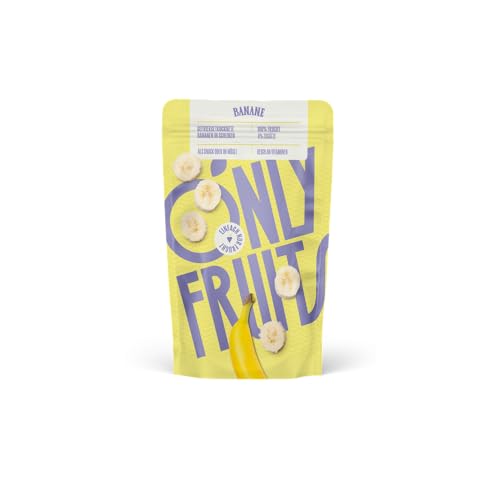 ONLYFRUITS | Bananen in Scheiben | Trockenobst | Gefriergetrocknet | Intensiver Geschmack | Ideal als Snack oder im Müsli | 45 Gramm